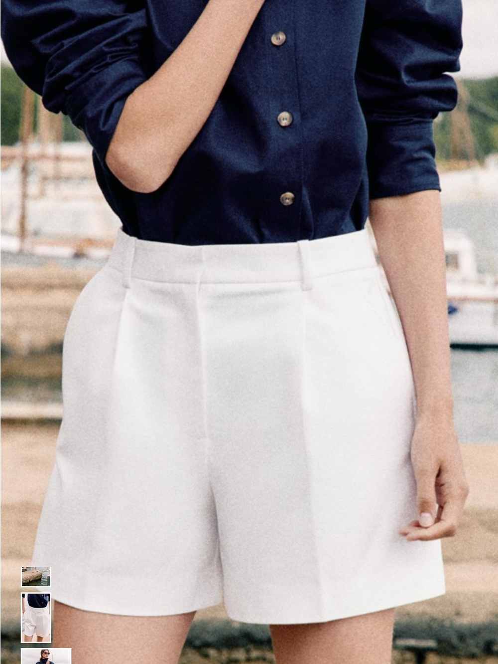 Zara High-Waisted Pleated White Shorts XS NWT